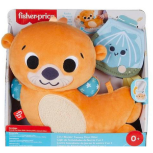 Fisher Price HXG96 2 In 1 Rockin’ Tummy Time Otter Plush Toy With Soft Book